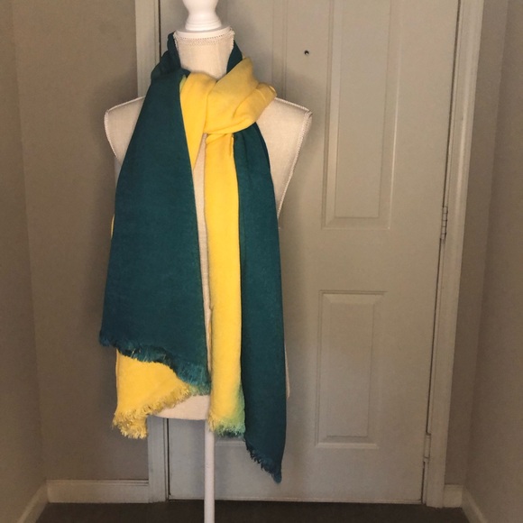 Yellow and Green Women's Scarf - Picture 4 of 8